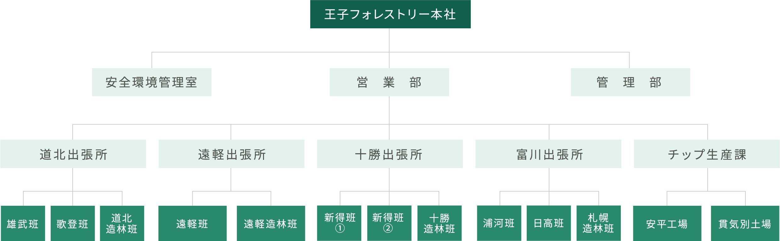 王子フォレストリー組織図